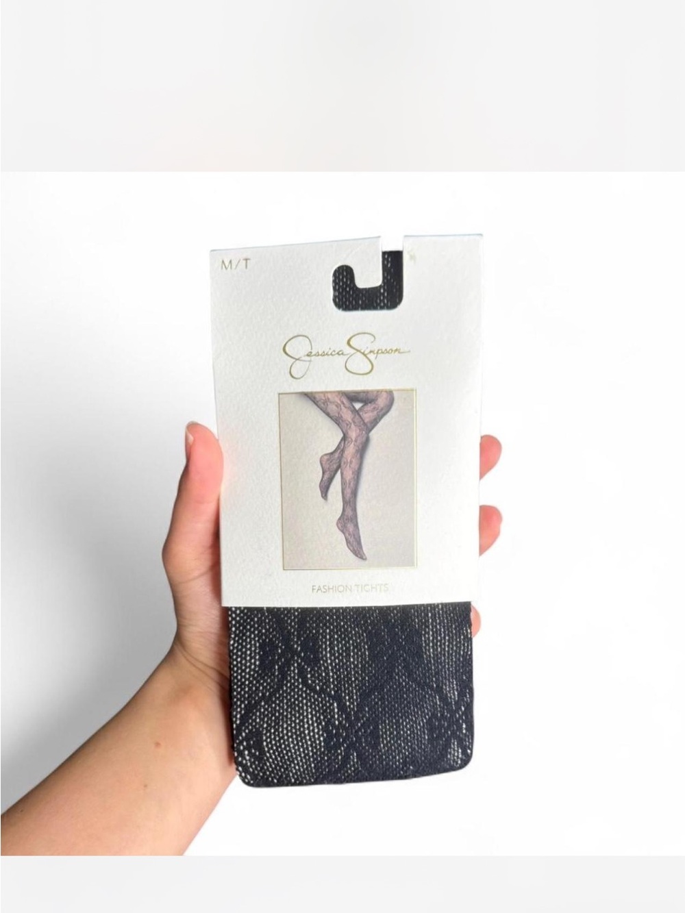 Jessica Simpson Black Floral Lace Tights